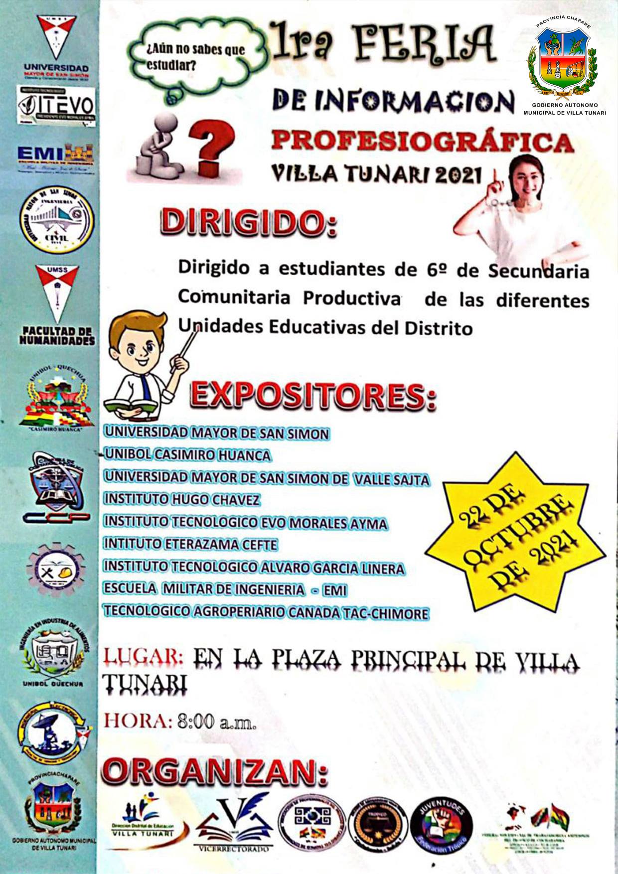 1ra. FERIA DE INFORMACION PROFESIOGRAFICA VILLA TUNARI 2021